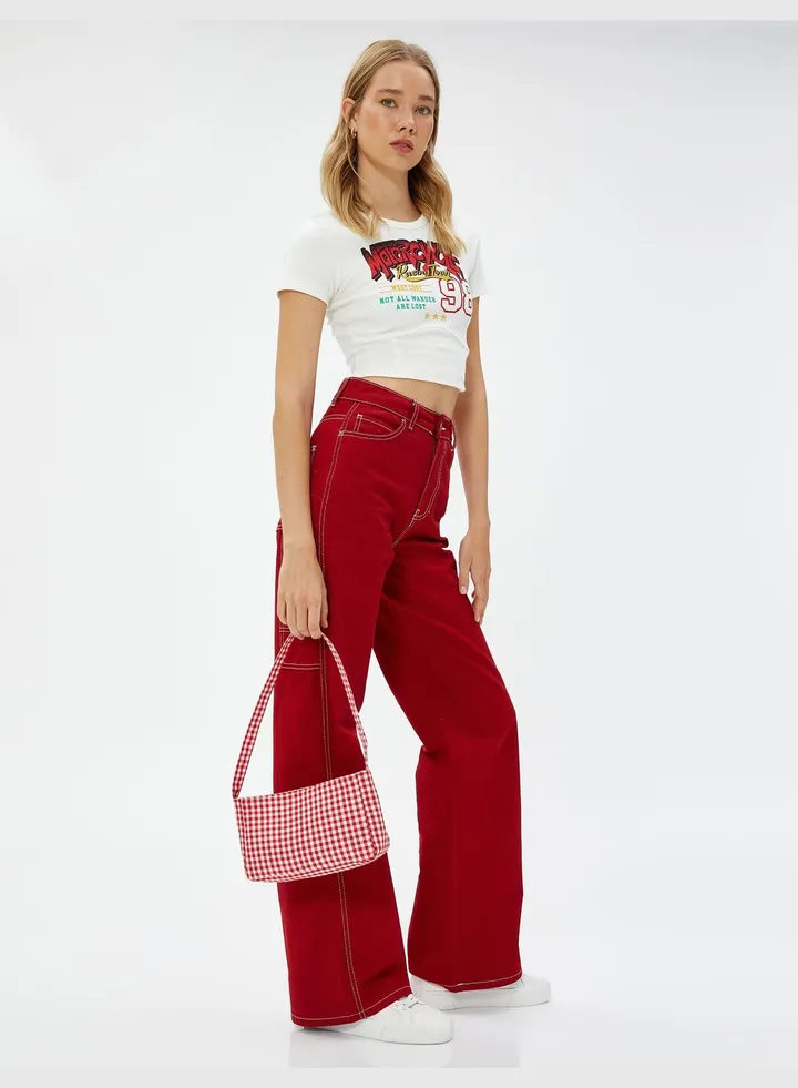Zipper Detail Check Shoulder Bag