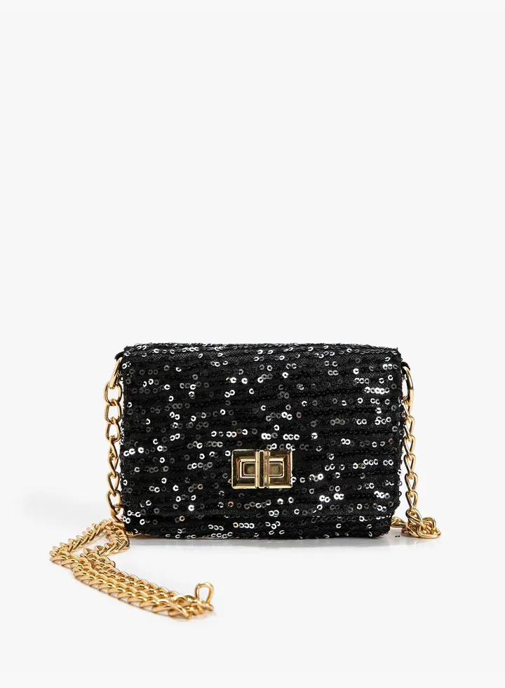 Chain Strappy Sequined Bag