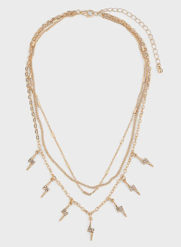 Layered Lightning Bolt Necklace