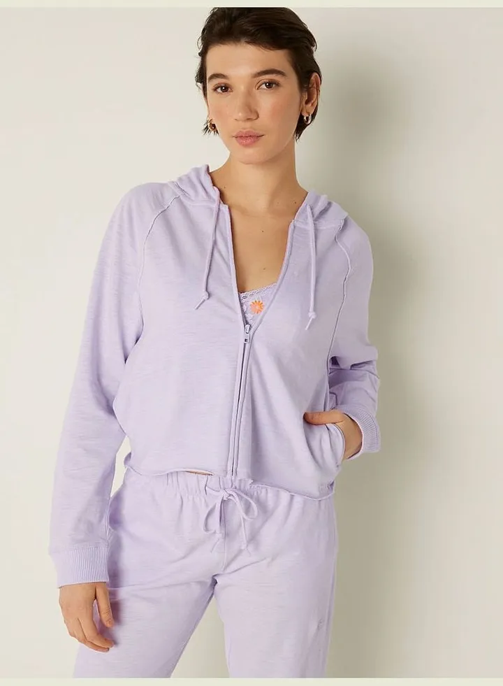 Summer Lounge Cotton Zip-Up Hoodie