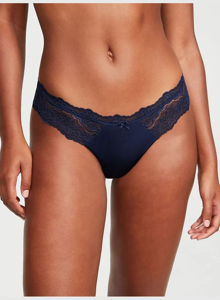 Lace Trim Thong Panty