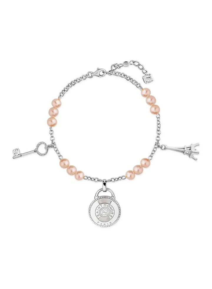 Hanging Charms Freshwater Pearls Bracelet