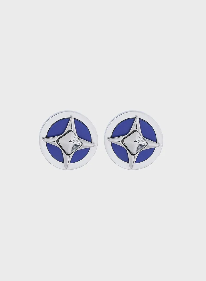 Earrings With Lapis Inlay & Crystal