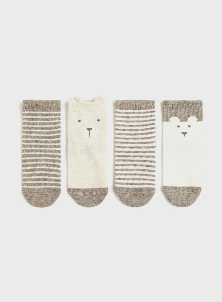 Infant 4 Pack Assorted Socks