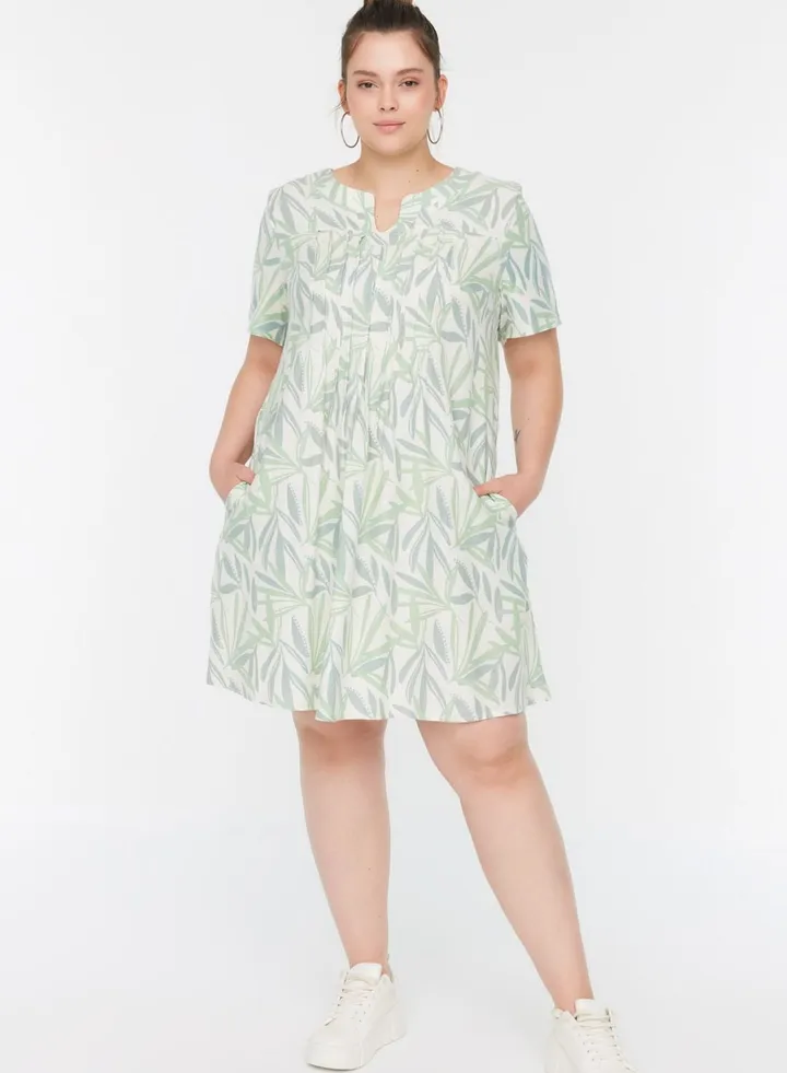 Pocket Detail Printed Dress