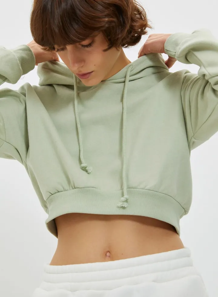 Knitted Crop Hoodie