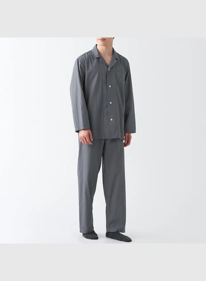 Side Seamless Double Gauze Long Sleeves Pajamas