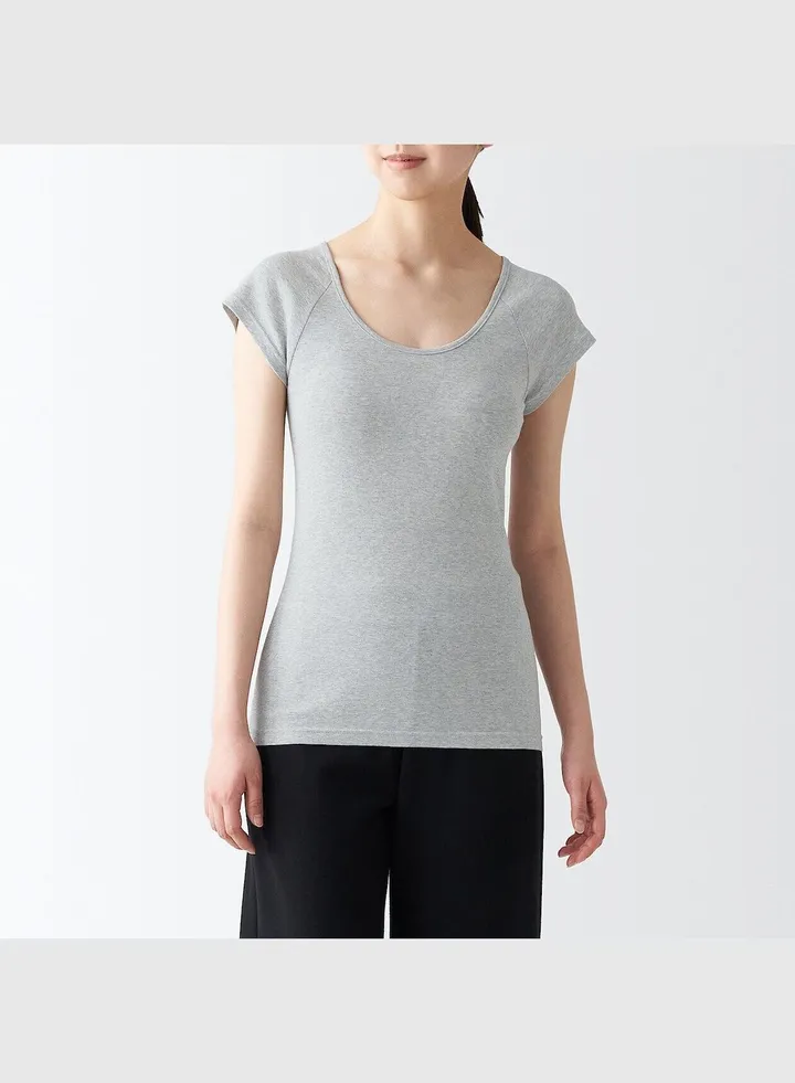 Cotton Ribbed French Sleeve T-shirt