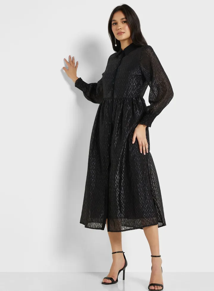Puff Sleeve Knitted Dress