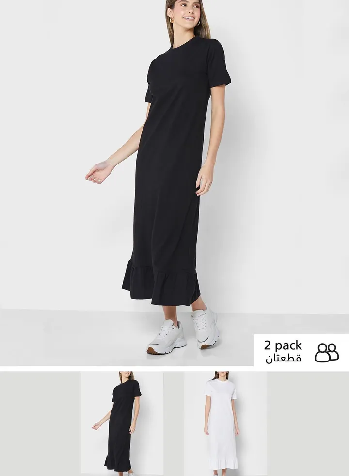 Tiered Hem Midi Dress