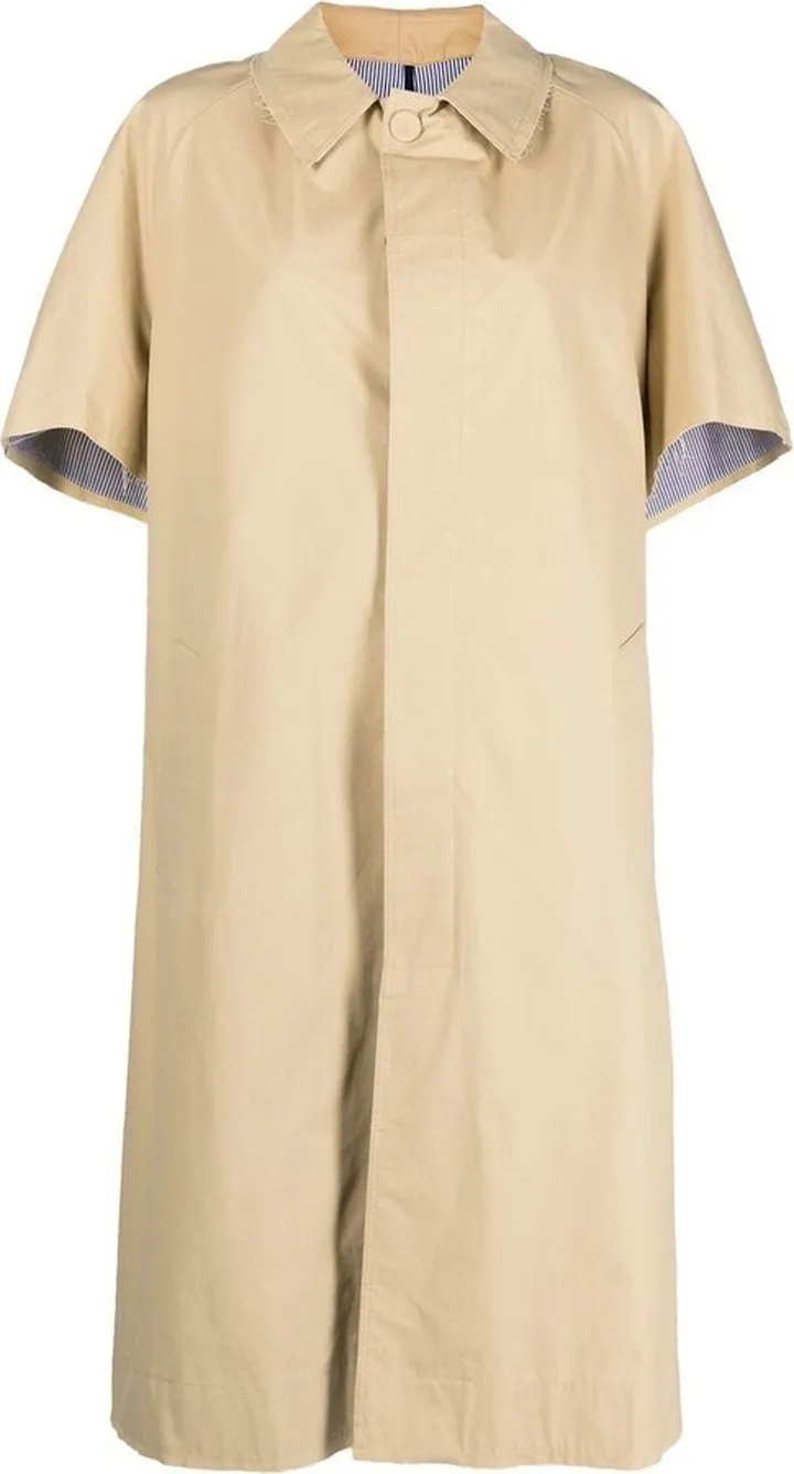 Contrast-Rear-Panel Trench Coat