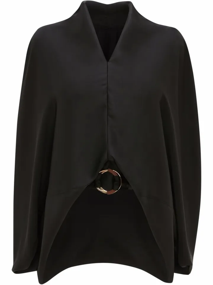 V-neck wide-sleeves blouse