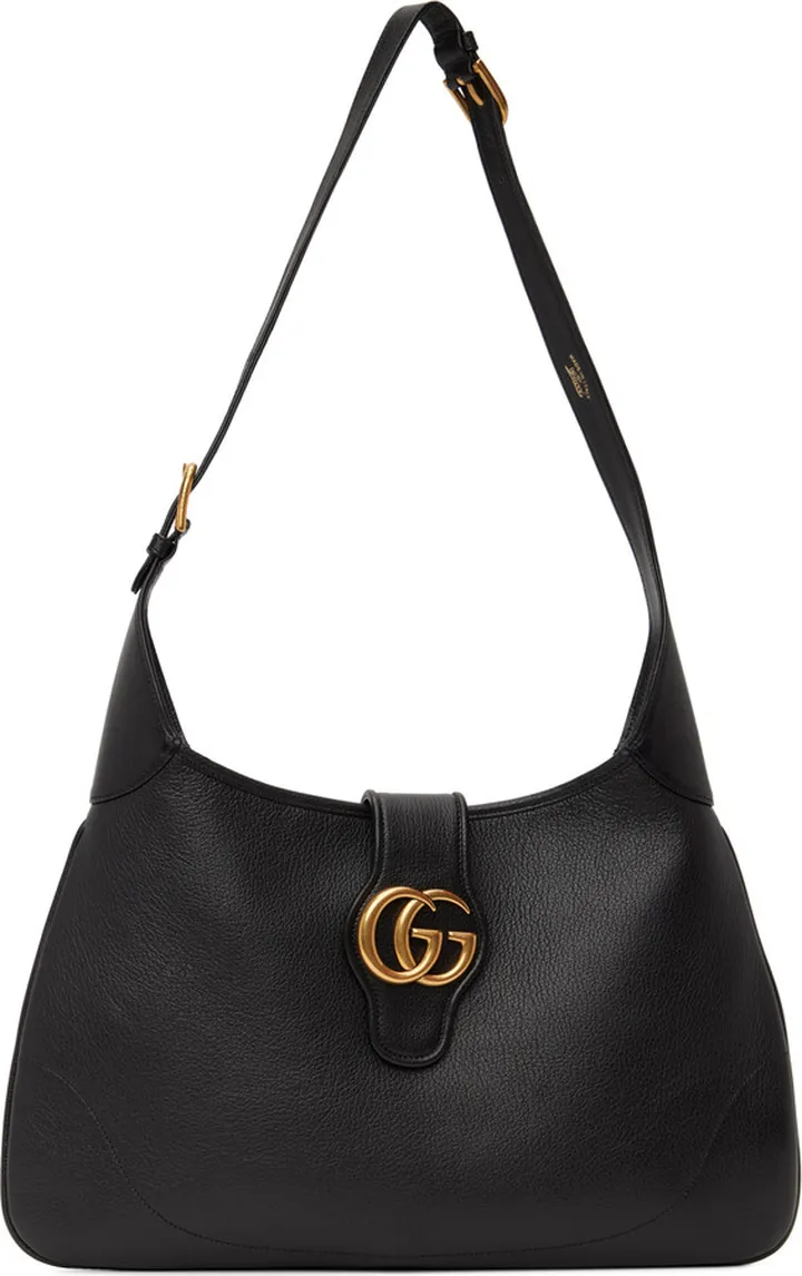 Gucci Black Medium Double G Aphrodite Shoulder Bag