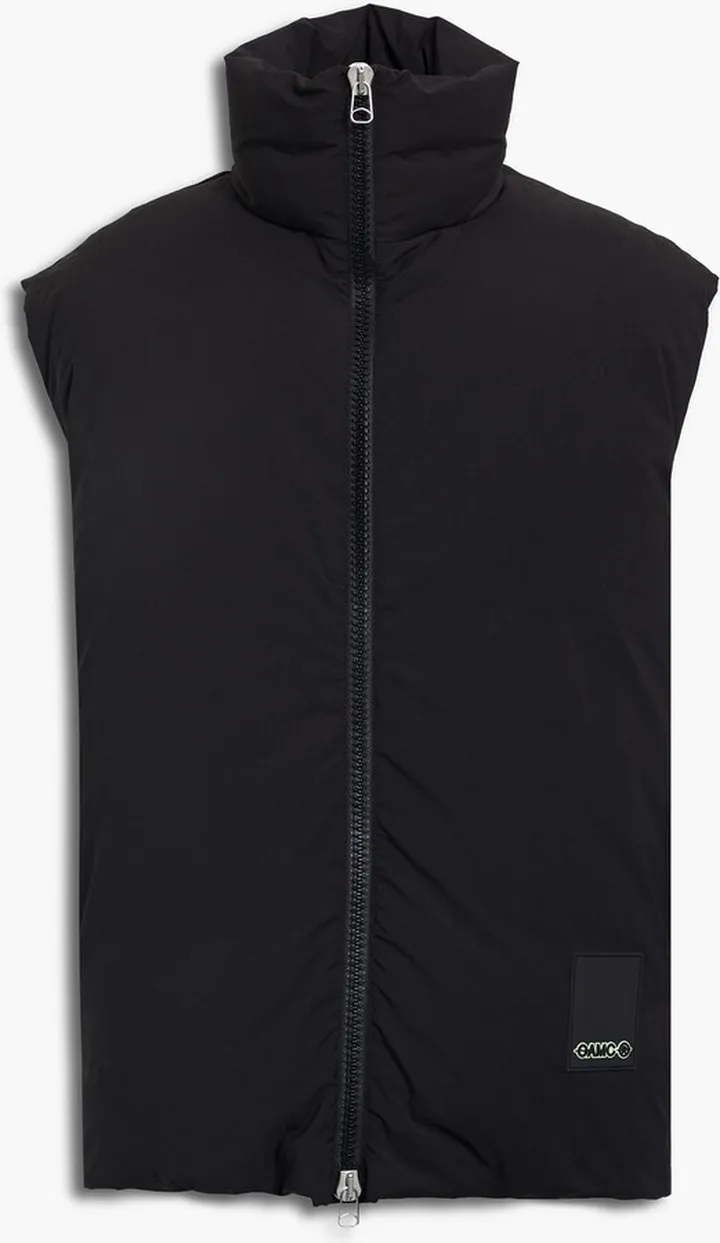 Logo-appliquéd shell down vest