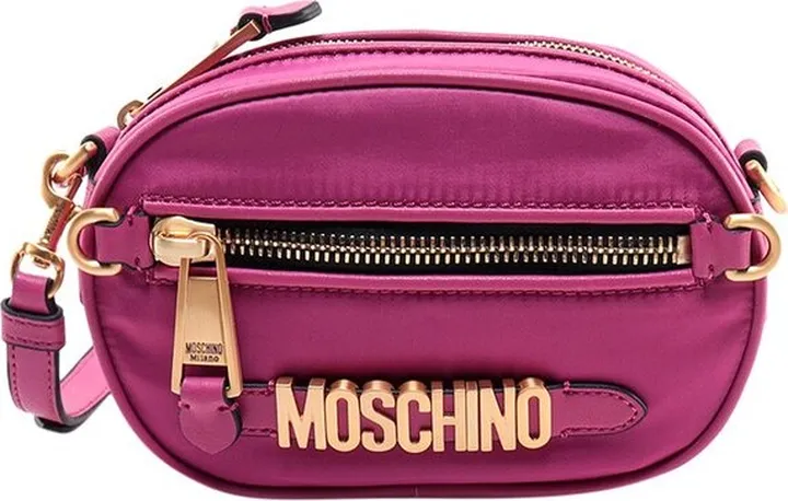 Moschino Logo Plaque Zip-Up Crossbody Bag