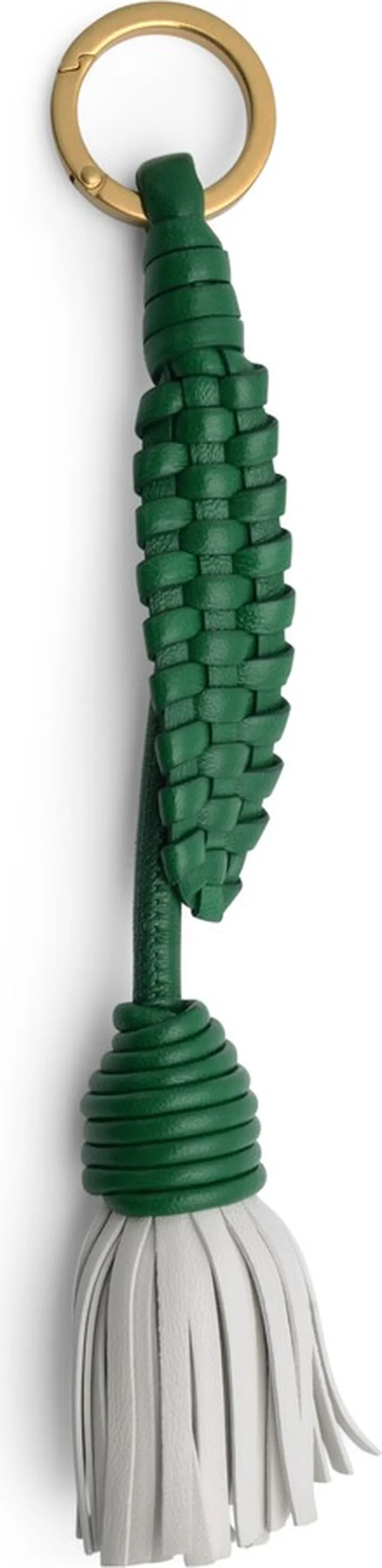 Bottega Veneta White And Green Leather Flower Key Chain 639721-V03H0-9133
