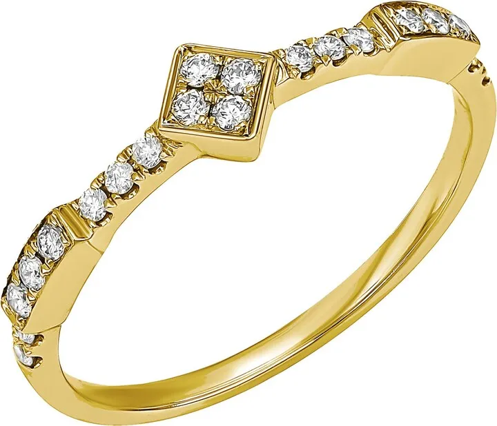 Prism 18K Yellow Gold Diamond Stackable Ring - 0.17ct. - Size 6.5