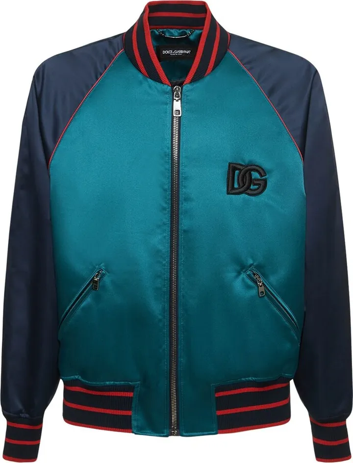 Satin sports bomber jacket