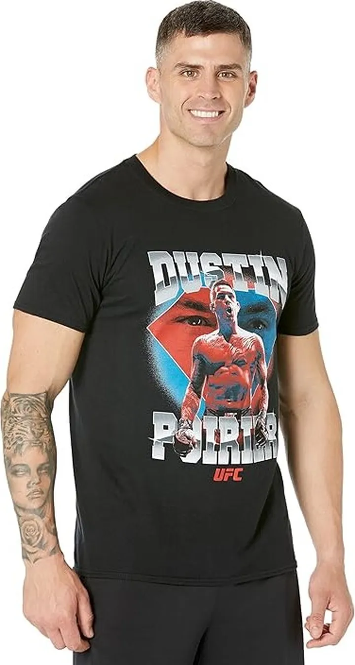 UFC Dustin Poirier Shine Vintage Tee (Black) Men's T Shirt