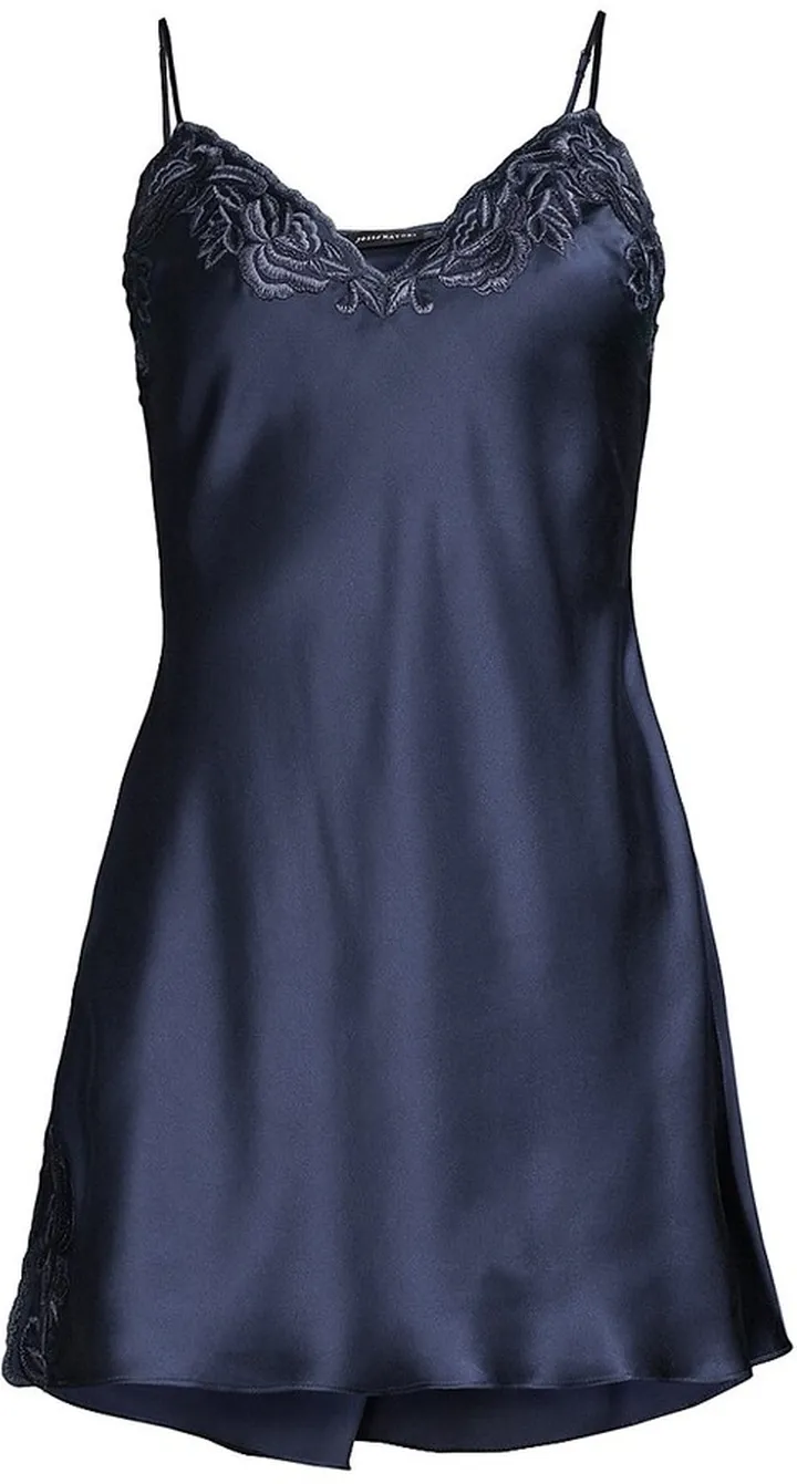 Ava Embroidered Silk Chemise