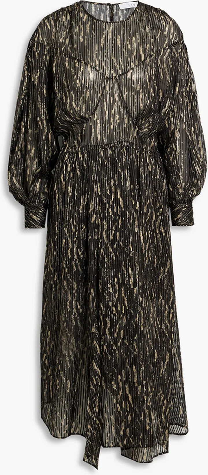 Ansen metallic printed silk-blend jacquard midi dress