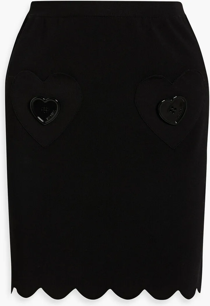 Scalloped jersey mini skirt
