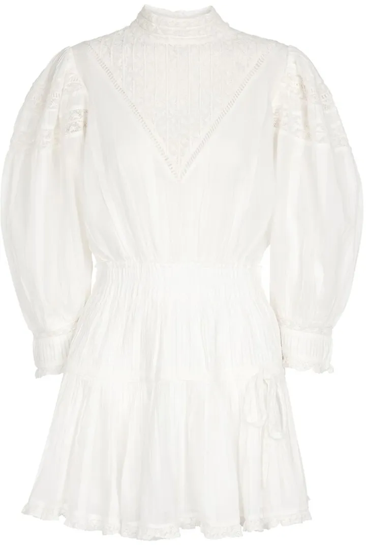 Viola crochet-trimmed cotton minidress