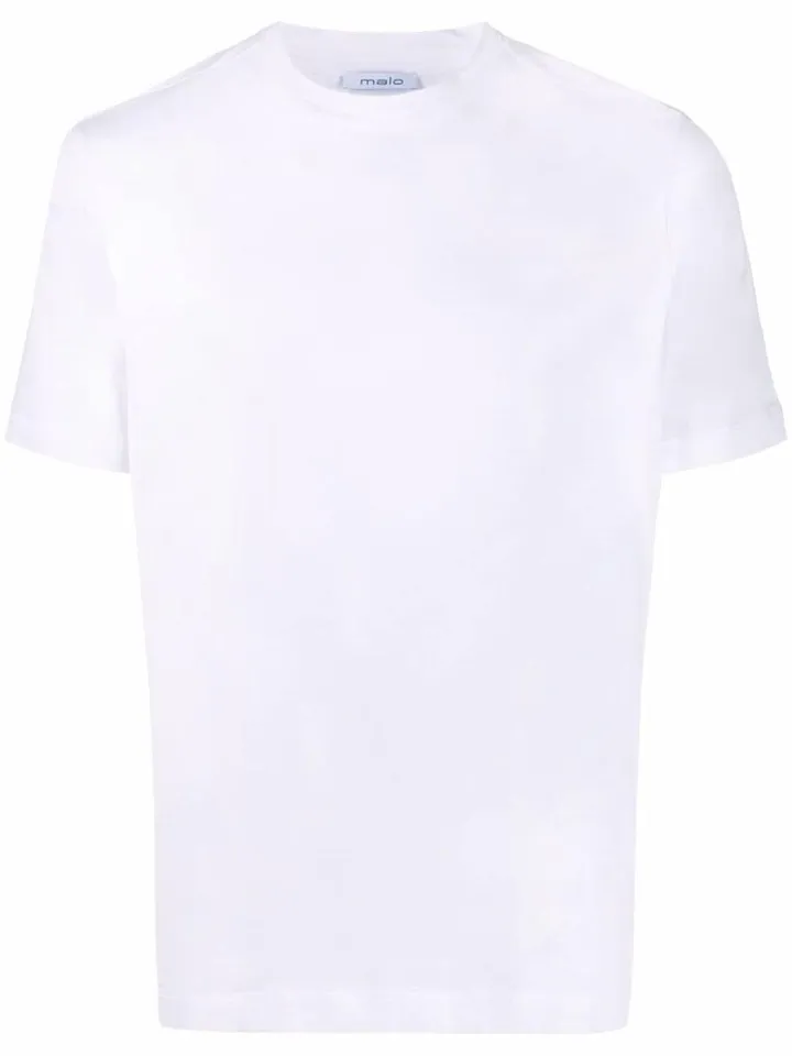 stretch-cotton round neck T-shirt