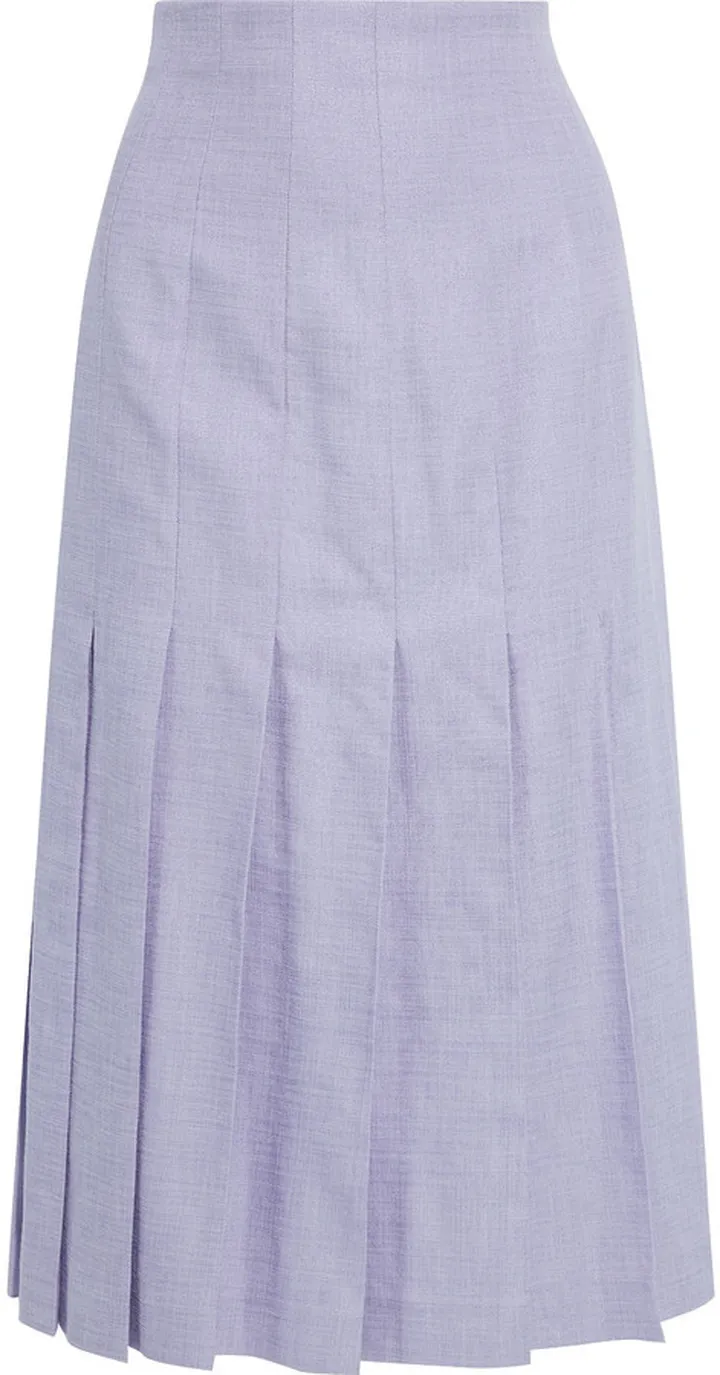 Saari pleated shantung midi skirt
