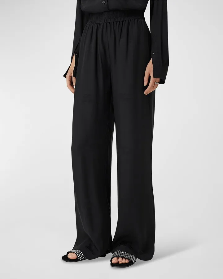 Alex EKD Silk Jacquard Wide-Leg Pants
