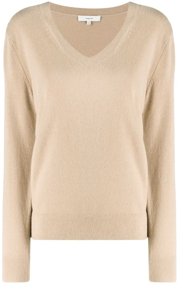 V-neck knitted jumper