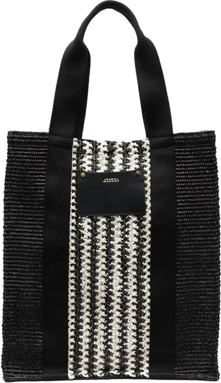 Stripe-Panel Tote Bag