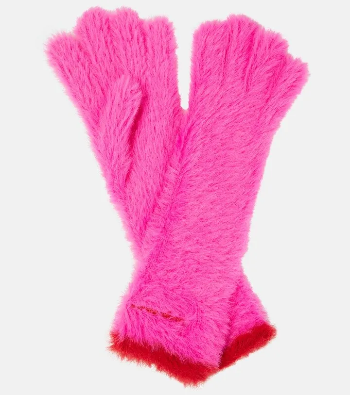 Les gants Neve long faux fur gloves