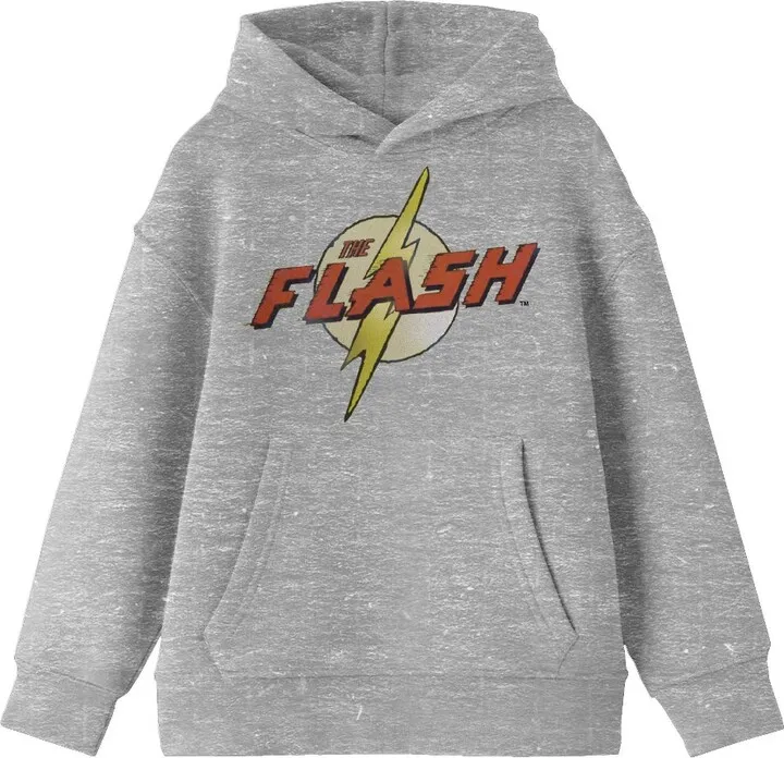 Flash Vintage Comics Logo Boy’s Athletic Heather Sweatshirt-Large
