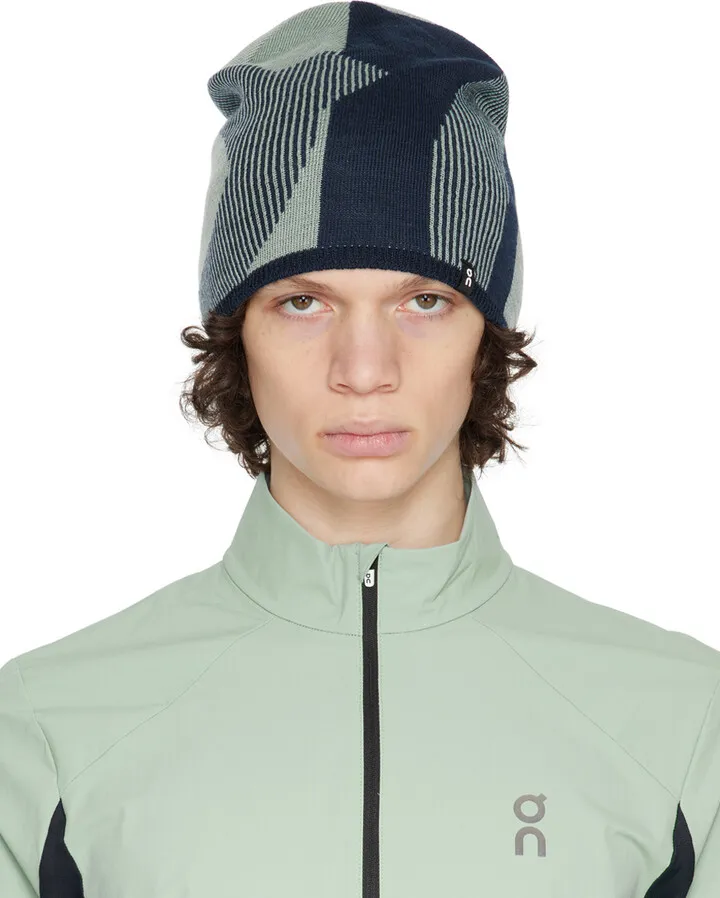 On Green & Navy Explorer Beanie