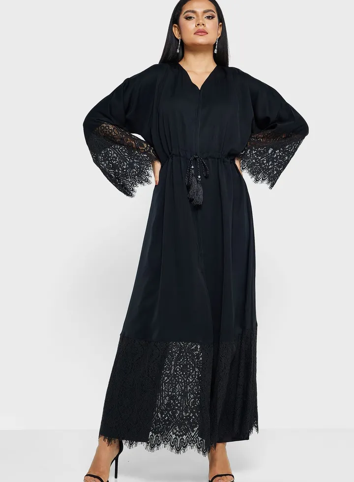 Lace Trim Abaya