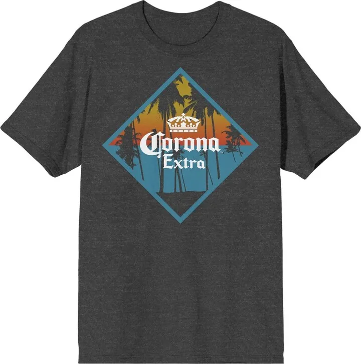 Corona Extra Logo Men’s Charcoal Heather T-Shirt-XXL