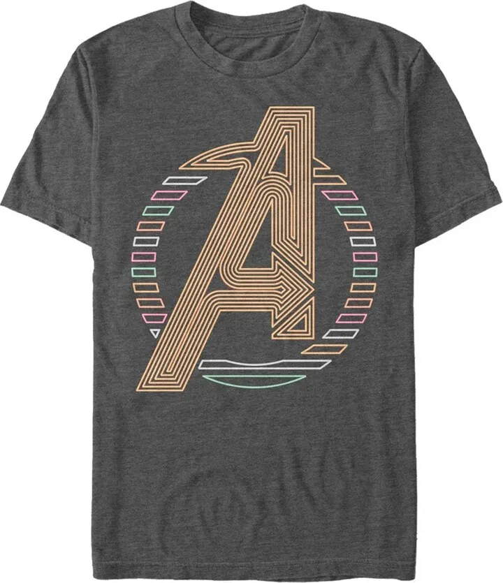 Men's Marvel Avengers Neon Sign T-Shirt - Charcoal Heather - 2X Large