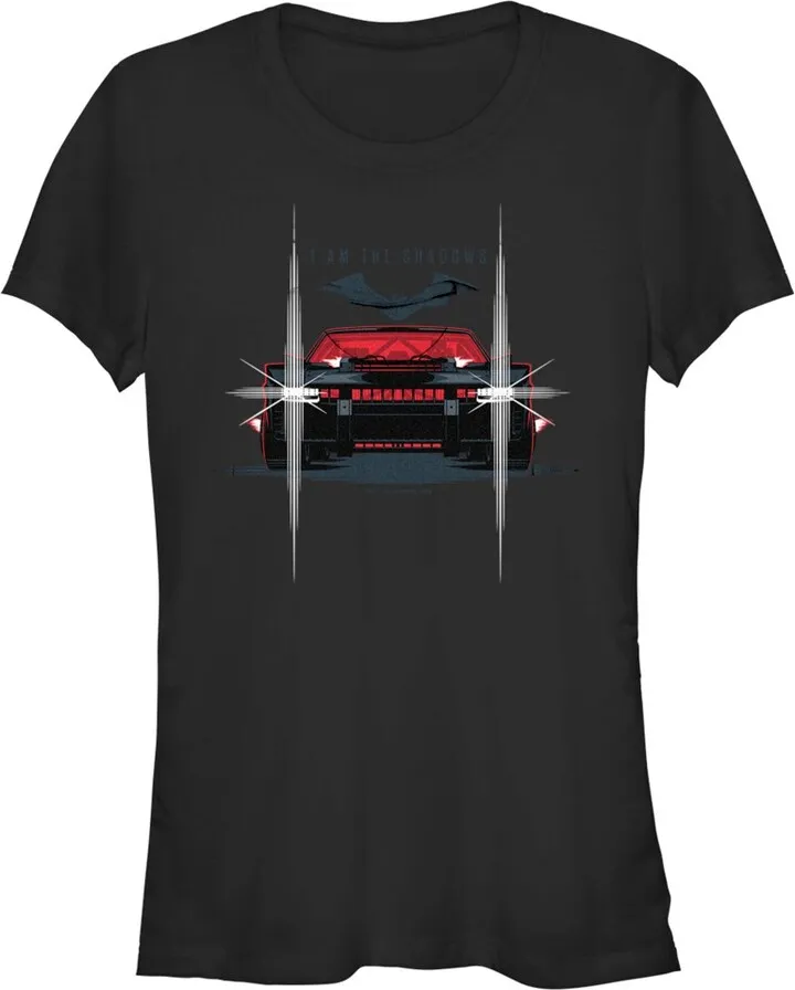 Junior's The Batman Batmobile Headlights I Am The Shadows T-Shirt - Black - Small