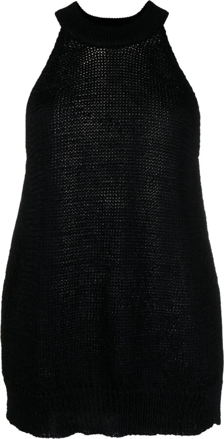 Kuhra halterneck side-slit knitted top