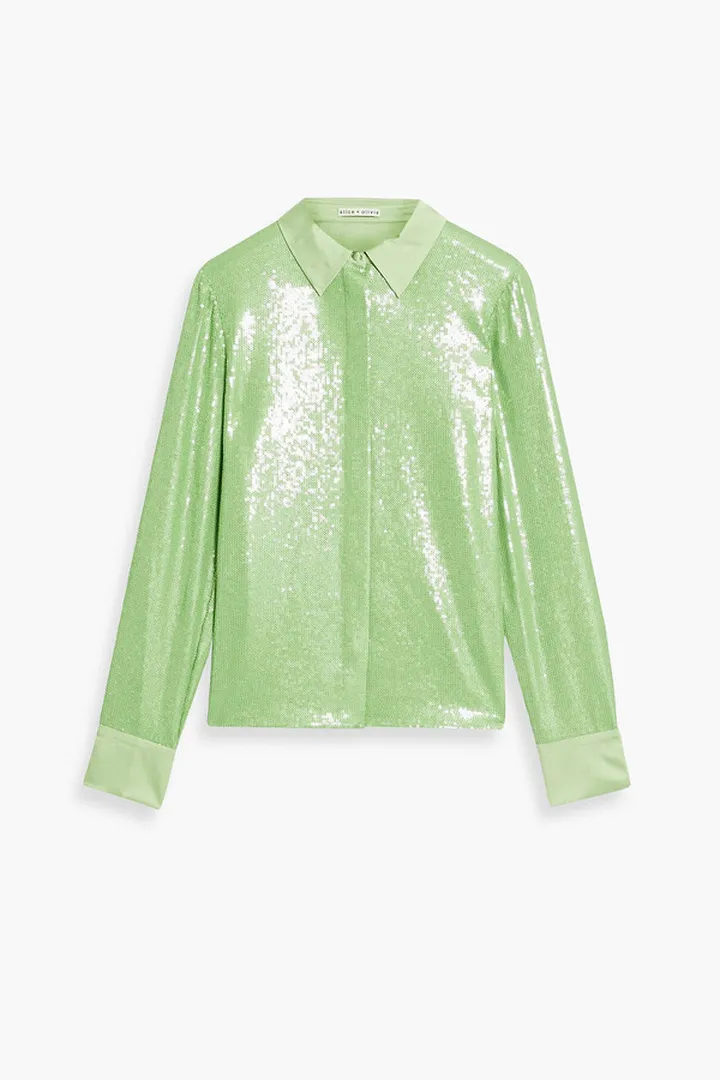 Willa sequined charmeuse shirt