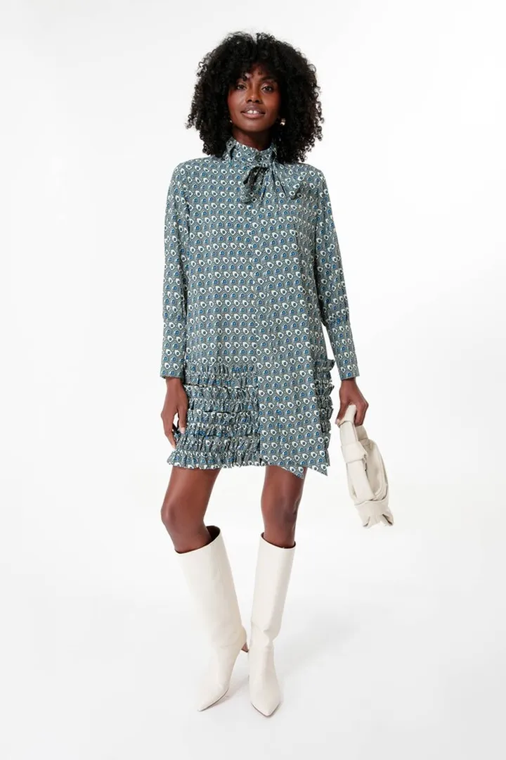 Dusty Blue Celia Mini Dress