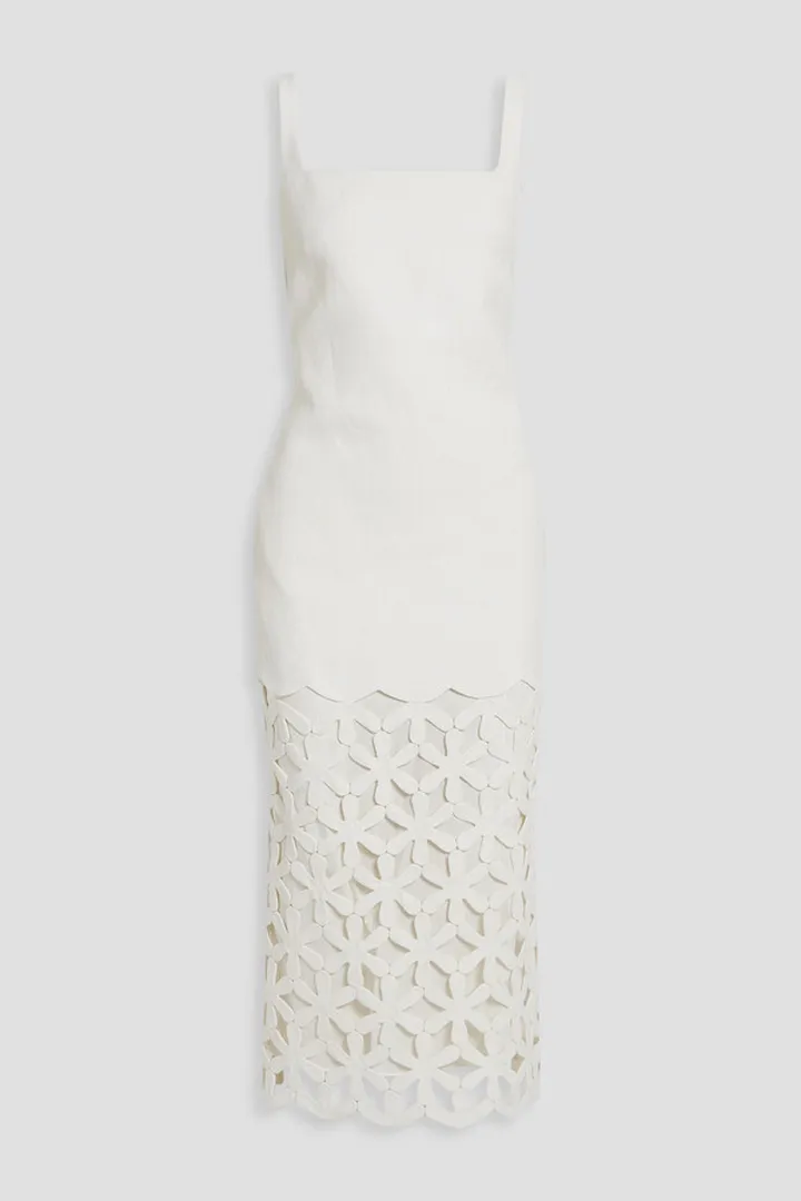 Cutout hemp midi dress