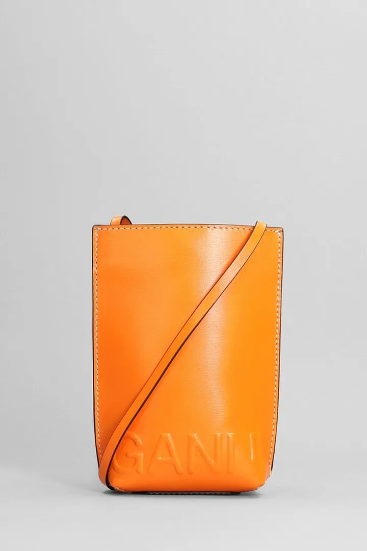 Shoulder Bag In Orange Leather