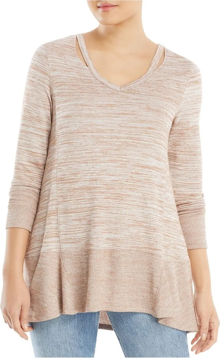 Womens Cut Out High Low Tunic Top