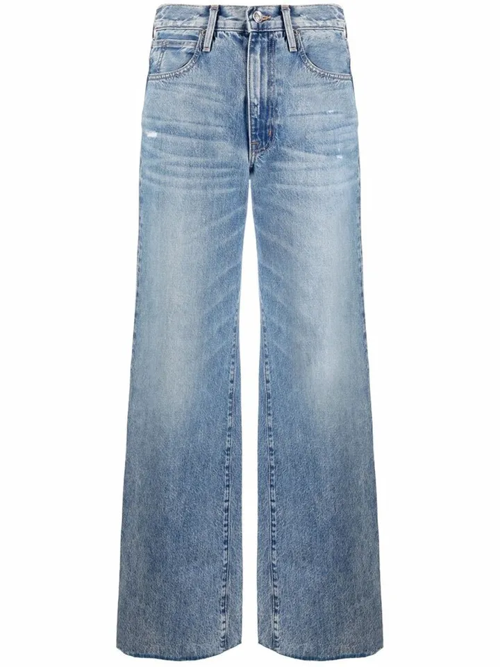Grace frayed wide-leg jeans