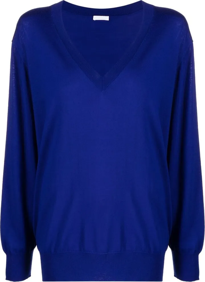 V-neck knitted jumper