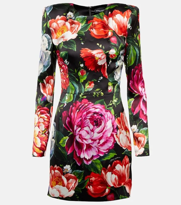 Floral satin minidress