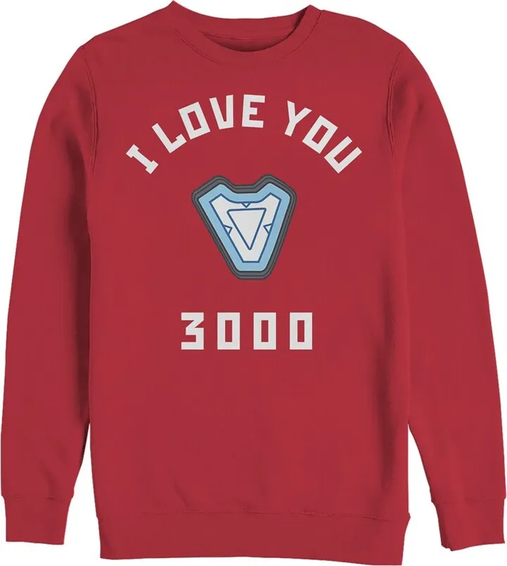 Men's Marvel I Love You 3000 Iron Man Reactor Sweatshirt - Red - Medium