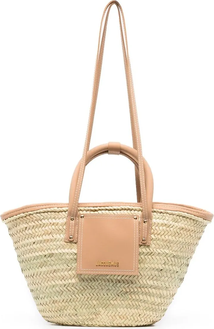 Neutral Le Panier Straw Basket Bag